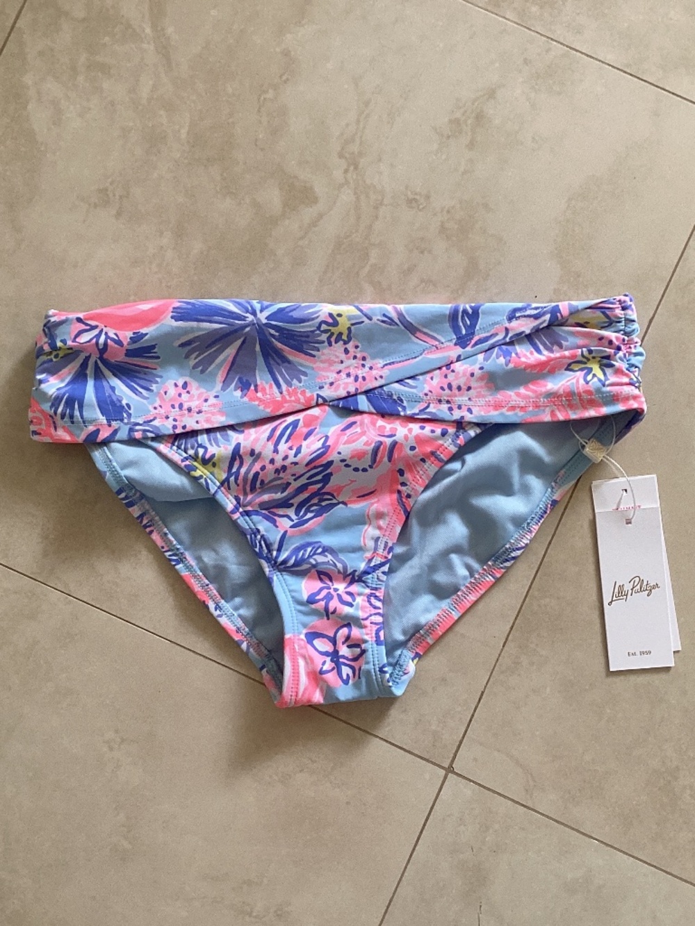 Lilly Pulitzer Lagoon Sarong Hipster Bikini Bottom 🏝️Multi Elephant Splash💦